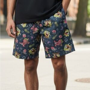 SpongeBob SquarePants Men's Graphic Shorts - Black